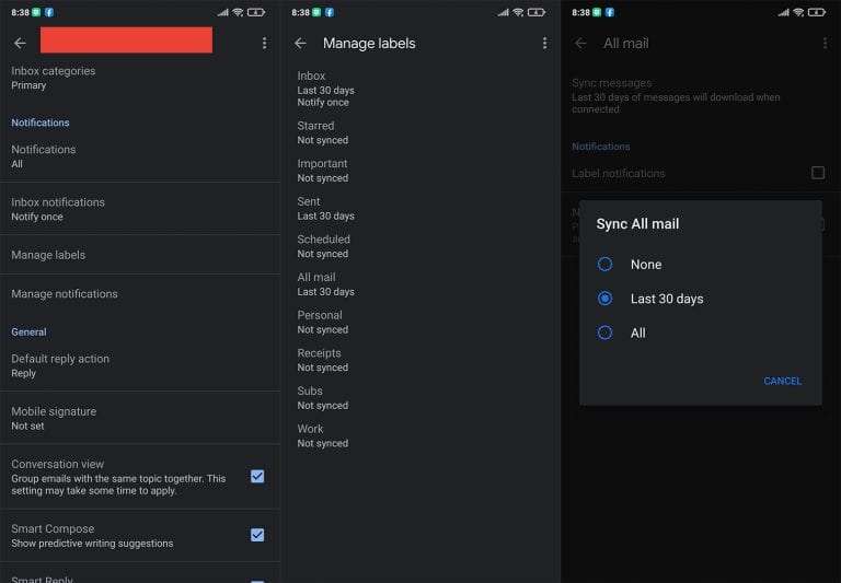 gmail notifications on galaxy watch