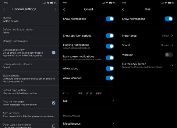 gmail notifications on galaxy watch