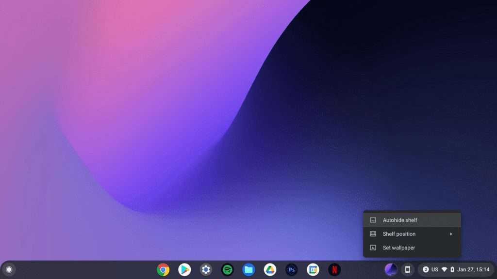 move taskbar chromebook