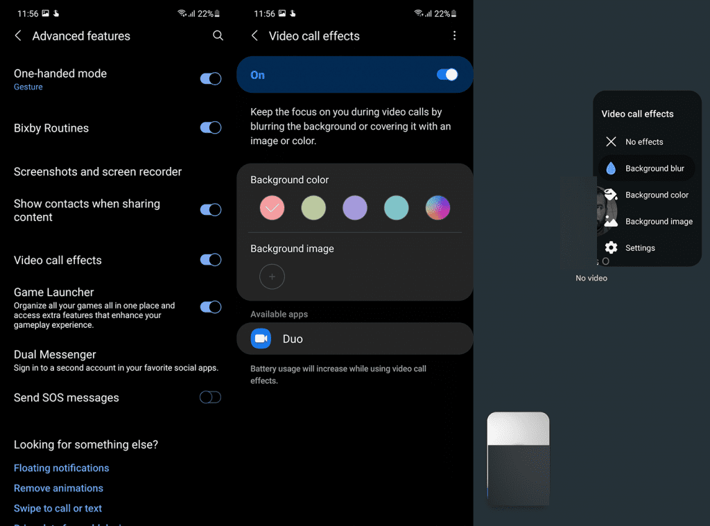 blur the background google duo