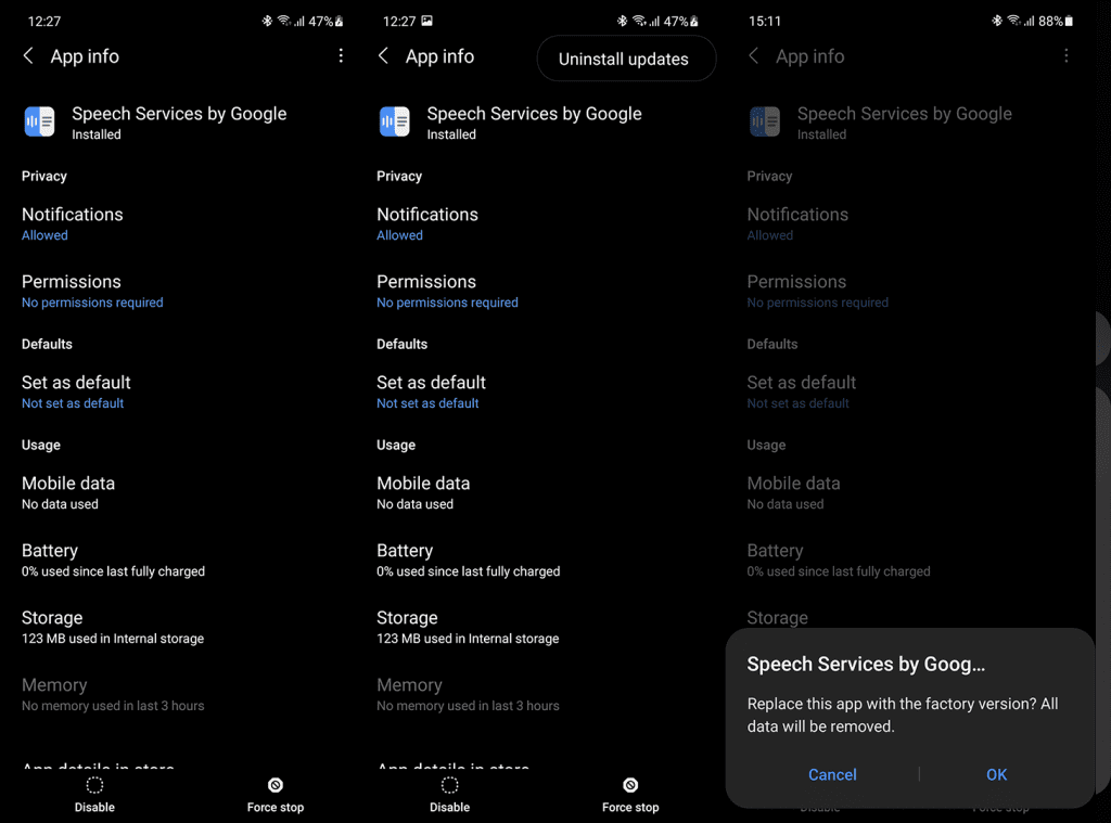 speech services waiting for network