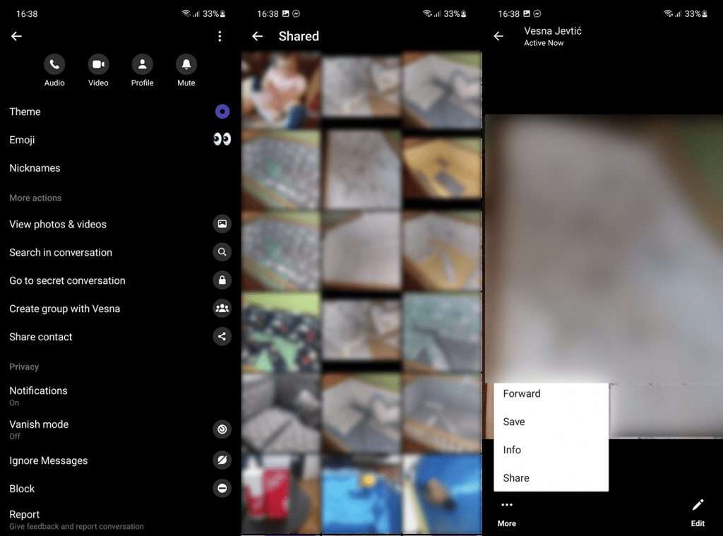 where does messenger save photos