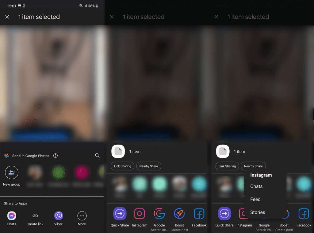 google photos to instagram