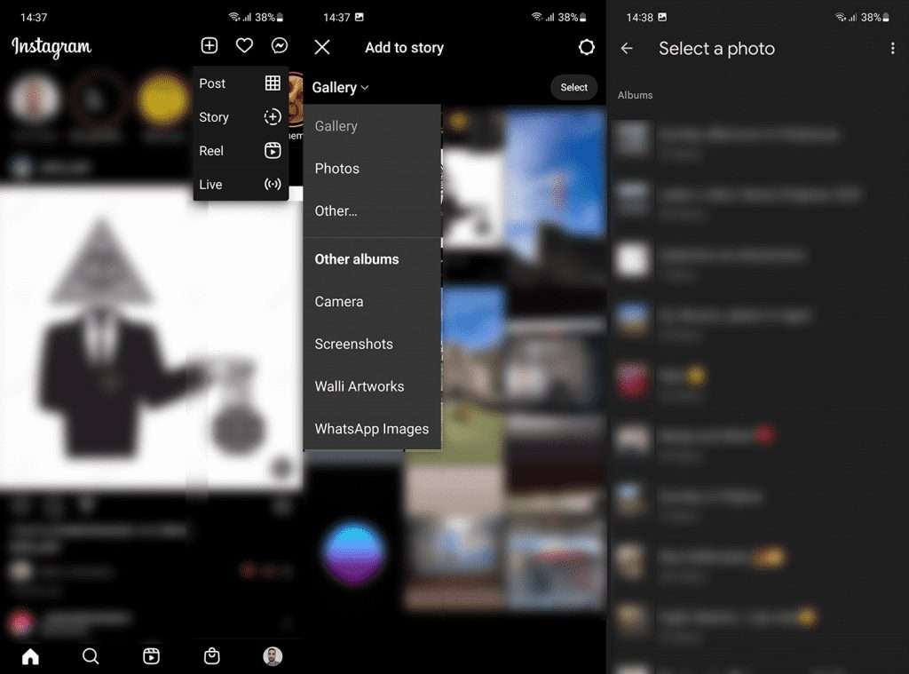 google photos to instagram