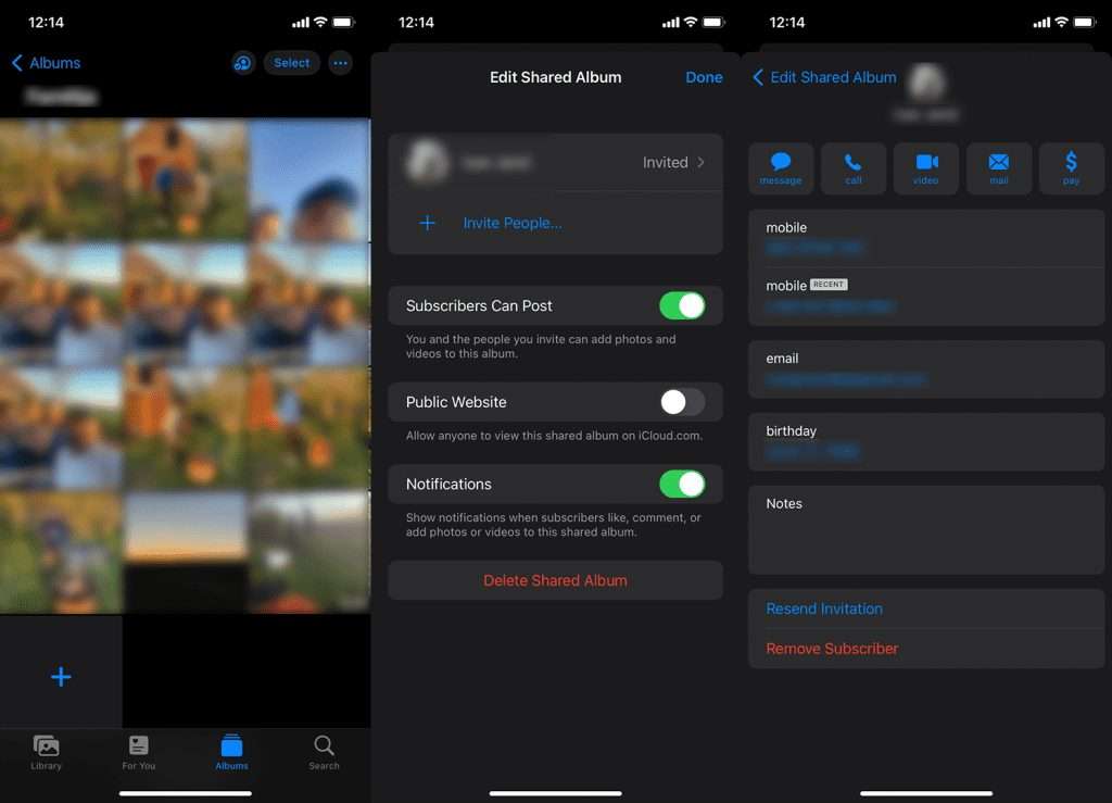 shared album not showing up on iphone