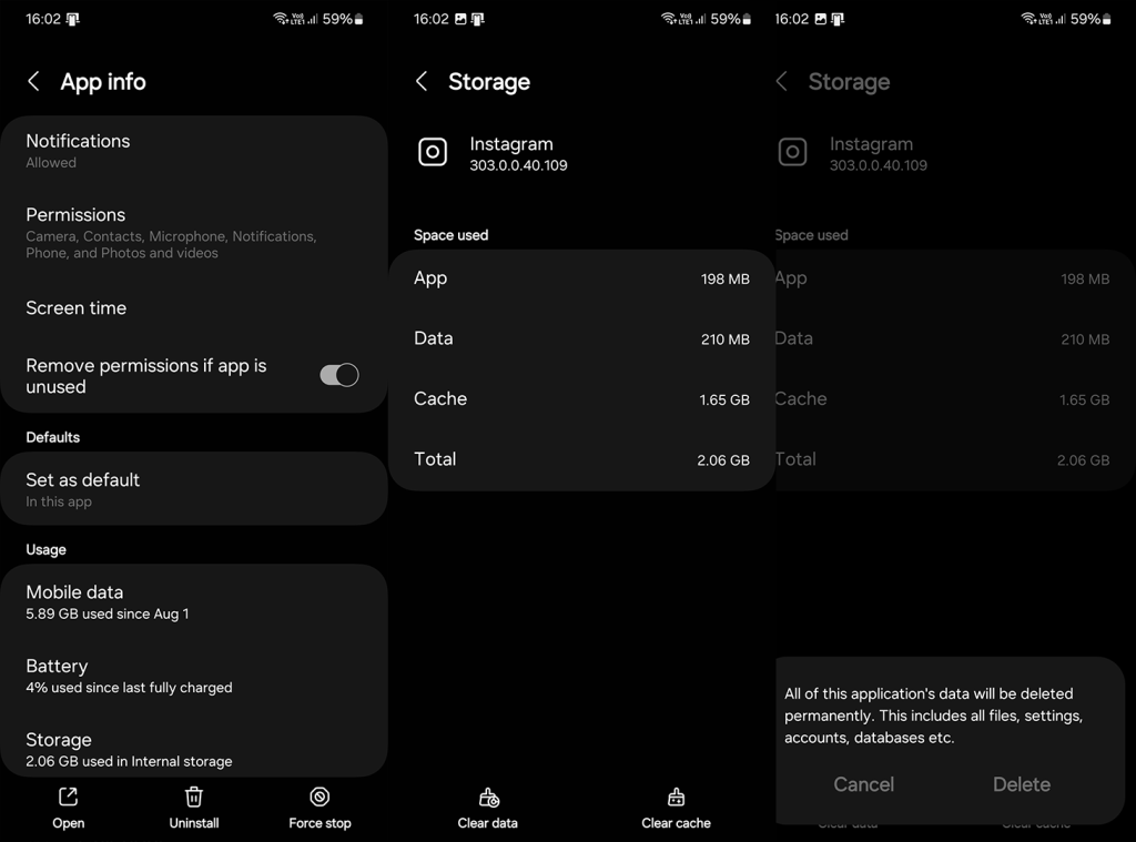 Unable to load images on Instagram