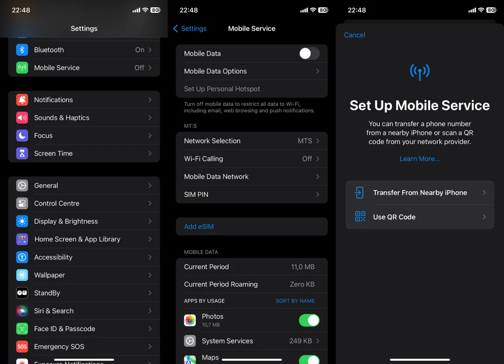 set up eSIM on iPhone
