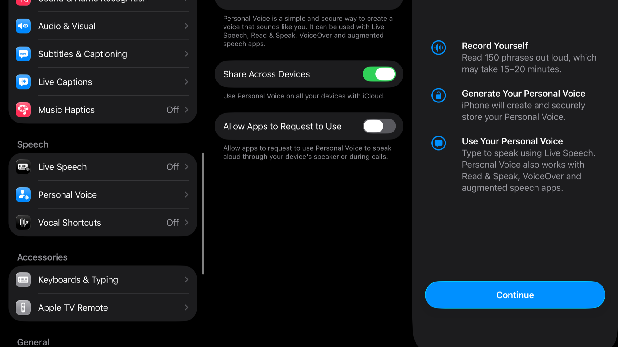 How to enable Personal Voice iOS 26